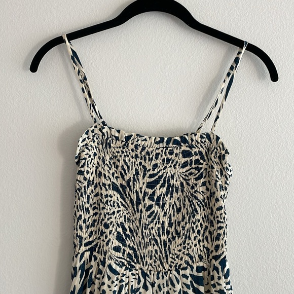 Mahina Dark Teal and Cream Spaghetti Strap Sundress - Picture 2 of 11